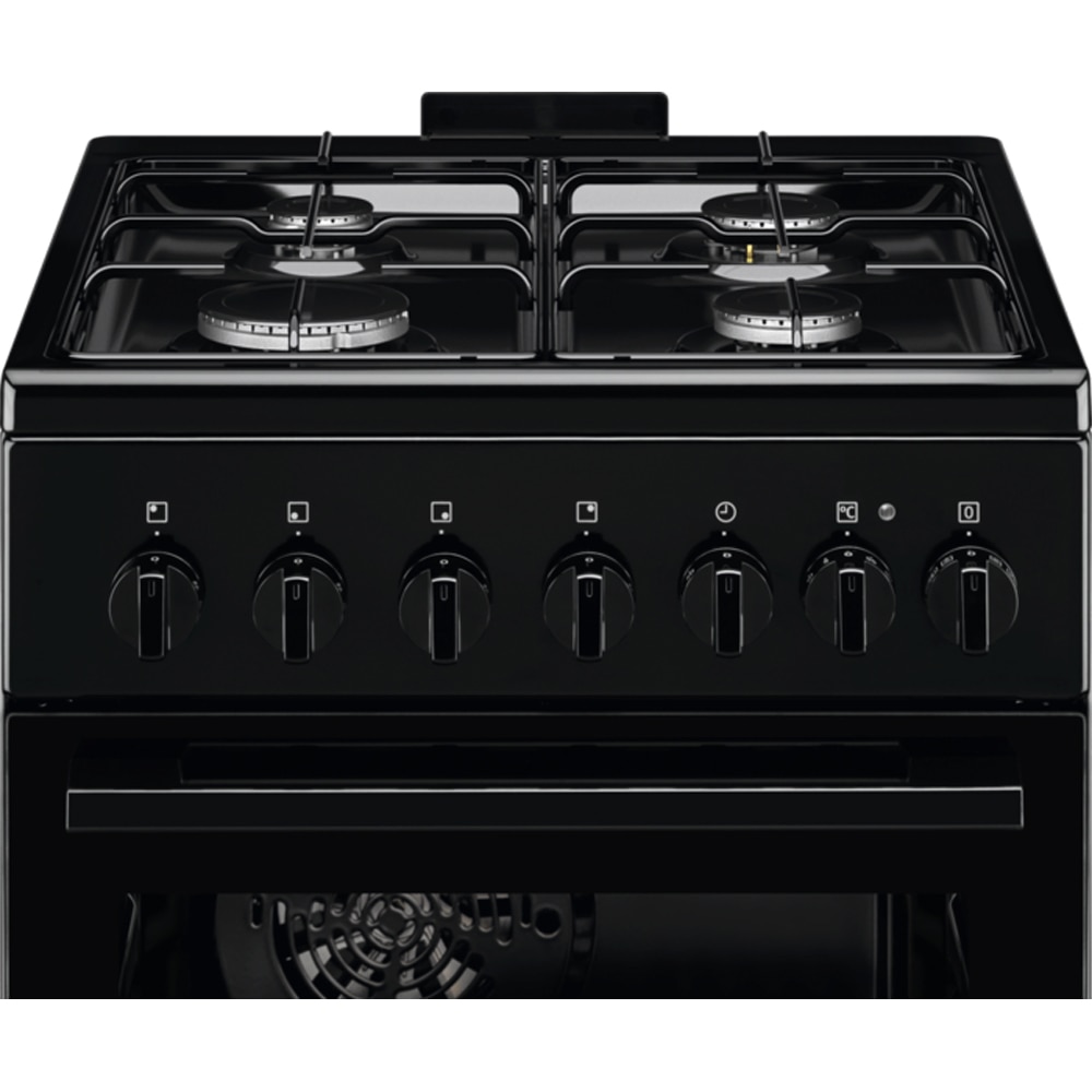 Aragaz ELECTROLUX LKK520022K, 4 arzatoare, Gaz + Electric, L 50 cm, Grill, negru