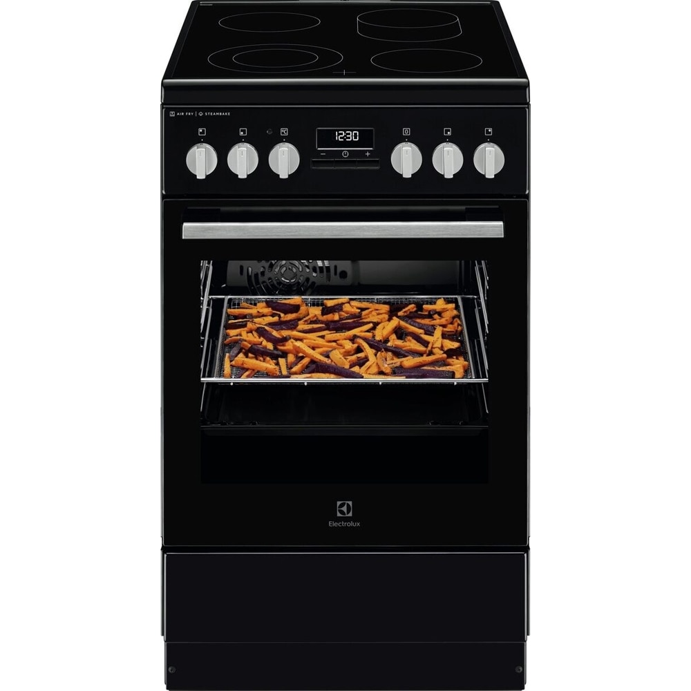 Aragaz ELECTROLUX LKR564275K, SteamBake, AirFry, 4 arzatoare, Electric, L 50 cm, Grill, negru
