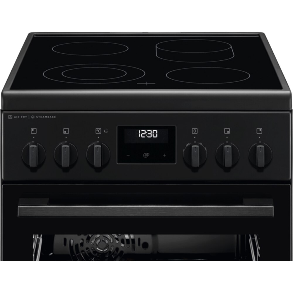 Aragaz ELECTROLUX LKR564276K, SteamBake, AirFry, 4 arzatoare, Electric, L 50 cm, Grill, negru