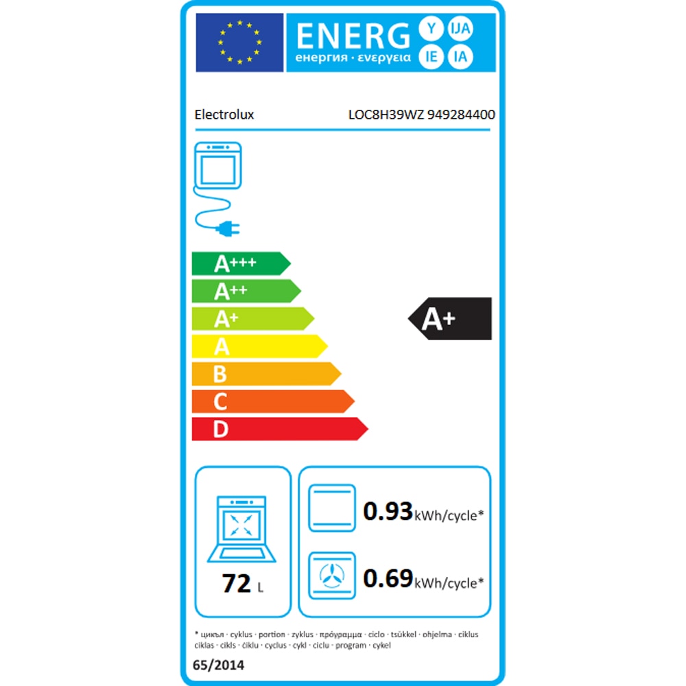 Cuptor incorporabil ELECTROLUX LOC8H39WZ, Electric, Gatire cu abur, 72 l, Clasa A+, Wi-Fi, negru
