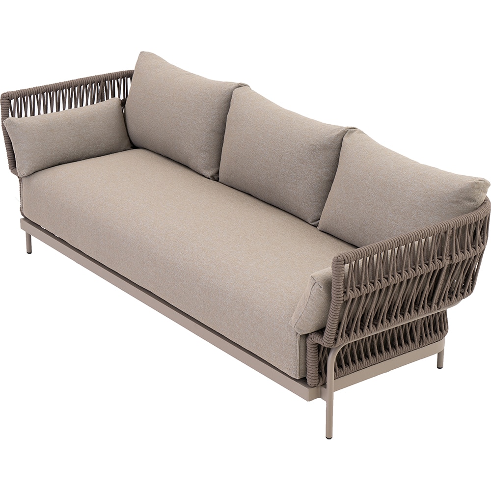 Canapea terasa LIVINTWIST Rock, aluminiu, 230.2 x 85.1 x 75.1 cm, maro taupe