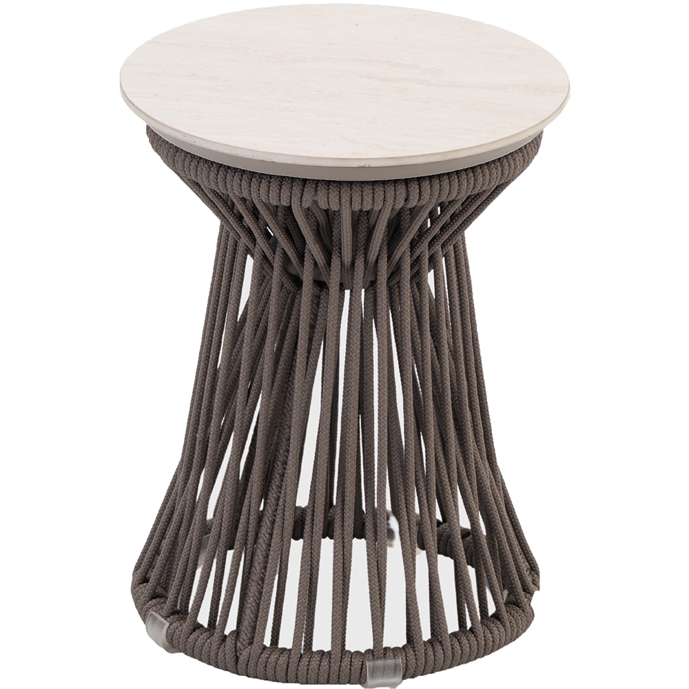 Masa terasa LIVINTWIST Rock 4, aluminiu, 39 x 51 cm, maro taupe