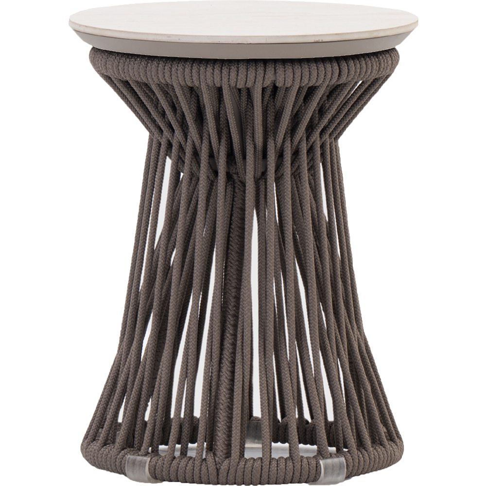 Masa terasa LIVINTWIST Rock 4, aluminiu, 39 x 51 cm, maro taupe