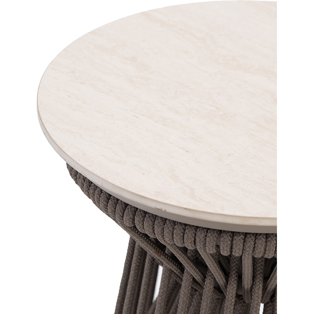 Masa terasa LIVINTWIST Rock 4, aluminiu, 39 x 51 cm, maro taupe