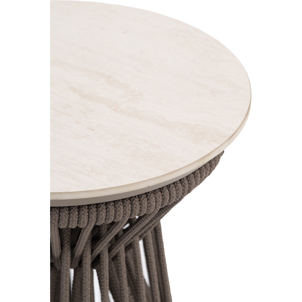 Masa terasa LIVINTWIST Rock 4, aluminiu, 39 x 51 cm, maro taupe