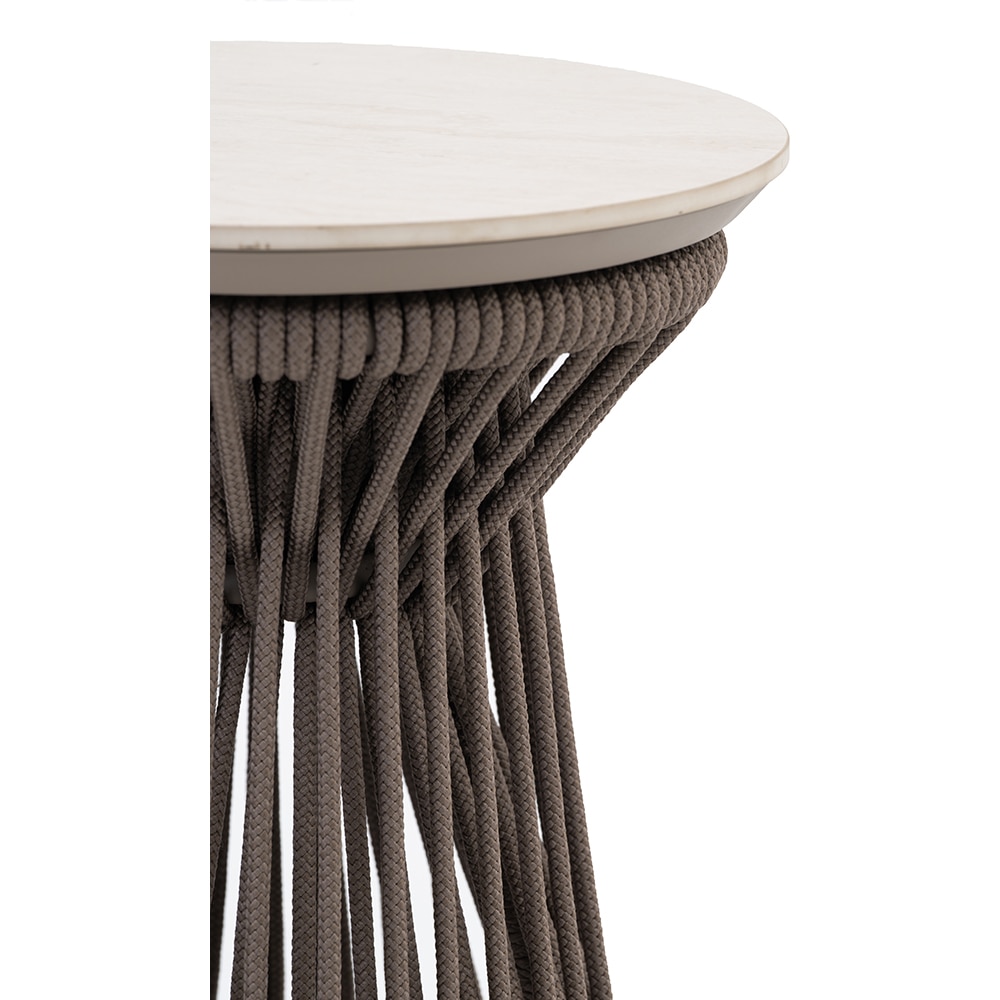 Masa terasa LIVINTWIST Rock 4, aluminiu, 39 x 51 cm, maro taupe