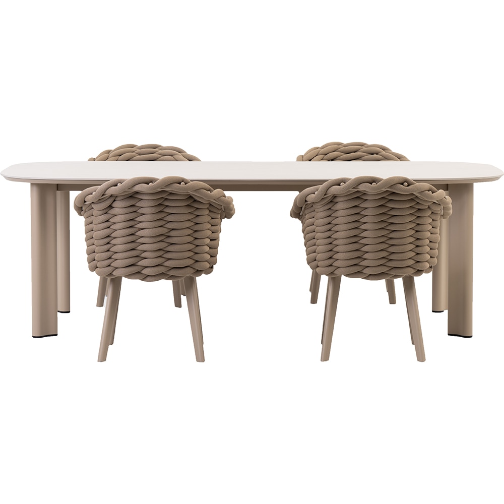 Masa terasa ARTITURE Scroll M5, aluminiu, 240 x 120 x 75 cm, camel