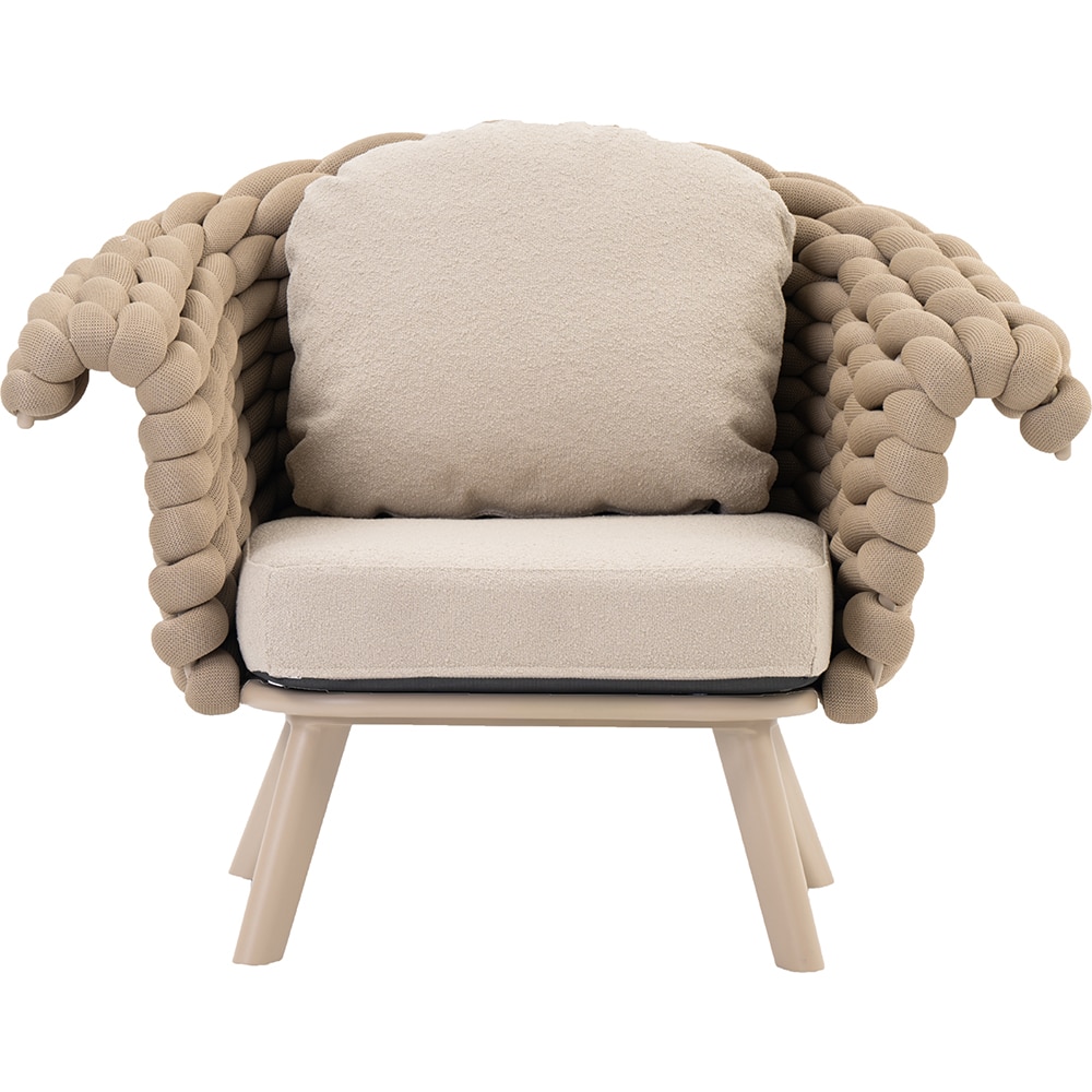 Canapea terasa ARTITURE Scroll 106, aluminiu, 108 x 90 x 79 cm, camel