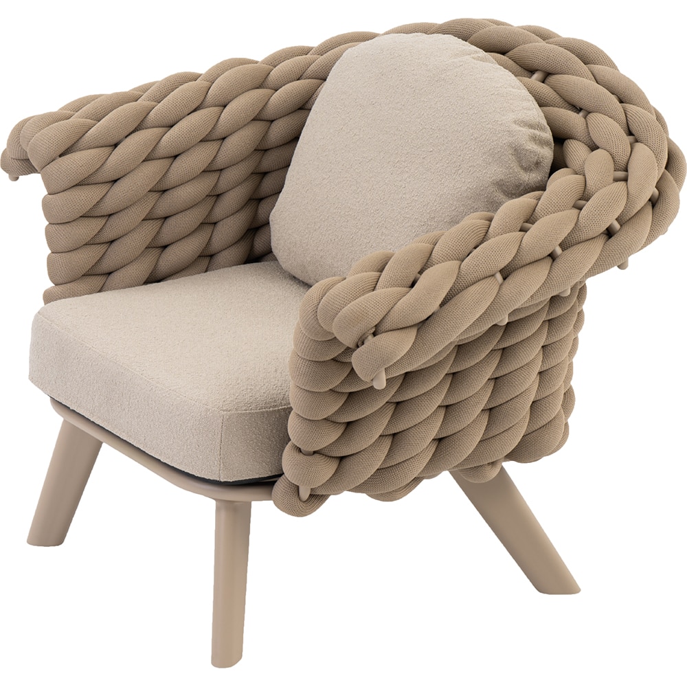 Canapea terasa ARTITURE Scroll 106, aluminiu, 108 x 90 x 79 cm, camel