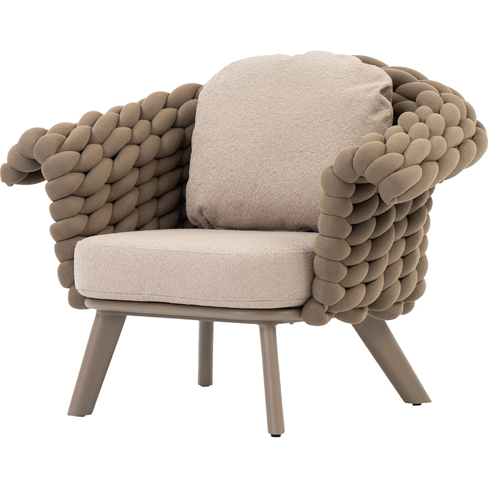 Canapea terasa ARTITURE Scroll 108, aluminiu, 108 x 90 x 79 cm, camel