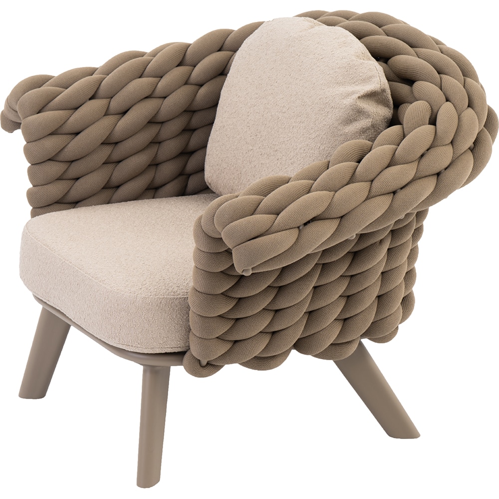 Canapea terasa ARTITURE Scroll 108, aluminiu, 108 x 90 x 79 cm, camel