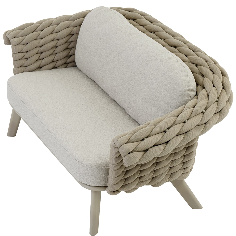 Canapea terasa ARTITURE Scroll 104, aluminiu, 179 x 90 x 79 cm, camel