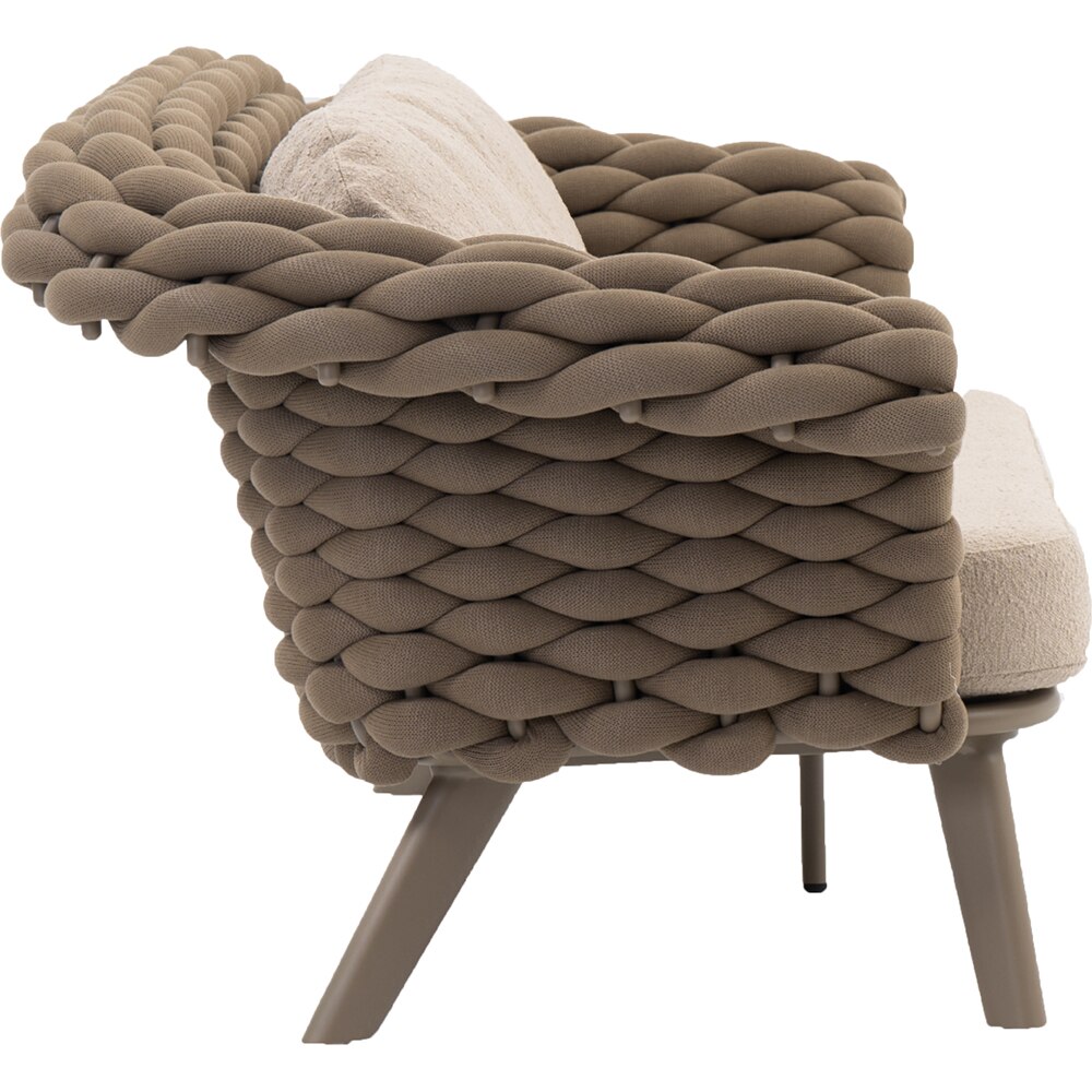 Canapea terasa ARTITURE Scroll 105, aluminiu, 230 x 90 x 79 cm, camel