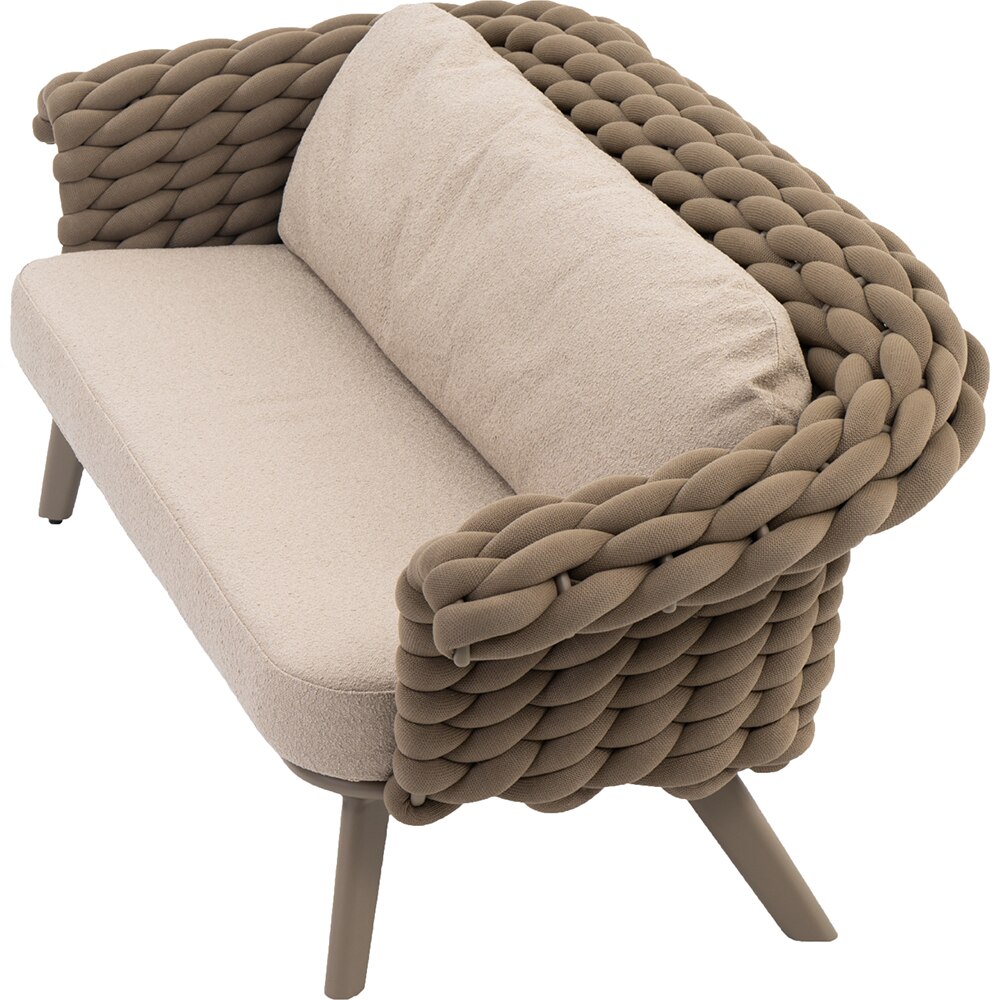 Canapea terasa ARTITURE Scroll 105, aluminiu, 230 x 90 x 79 cm, camel