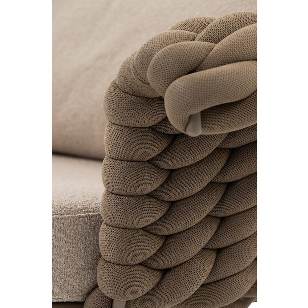 Canapea terasa ARTITURE Scroll 105, aluminiu, 230 x 90 x 79 cm, camel