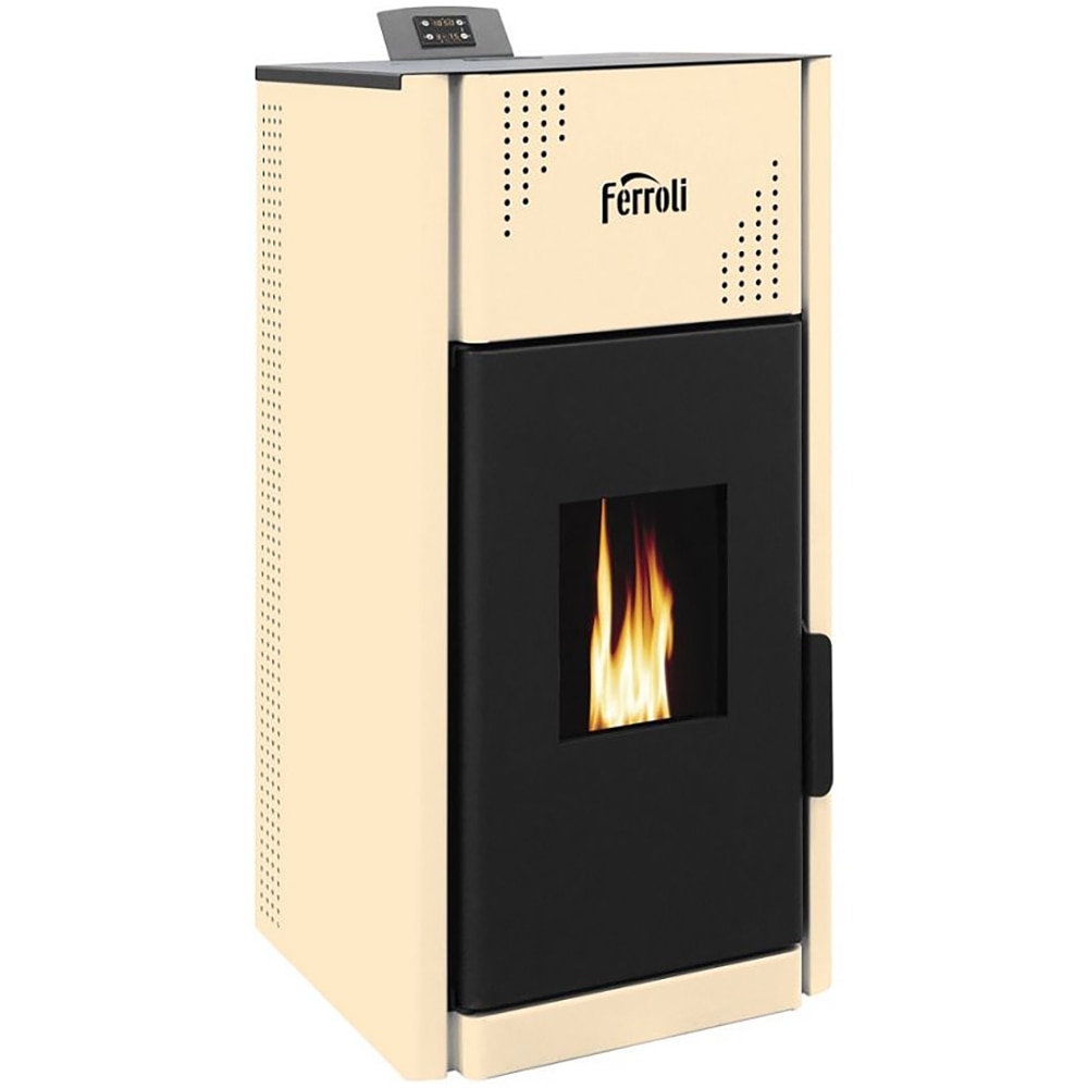 Termosemineu pe peleti FERROLI Mirano Pellet Pro 8, 8 kW, 52.5 x 58 x 97 cm, bej