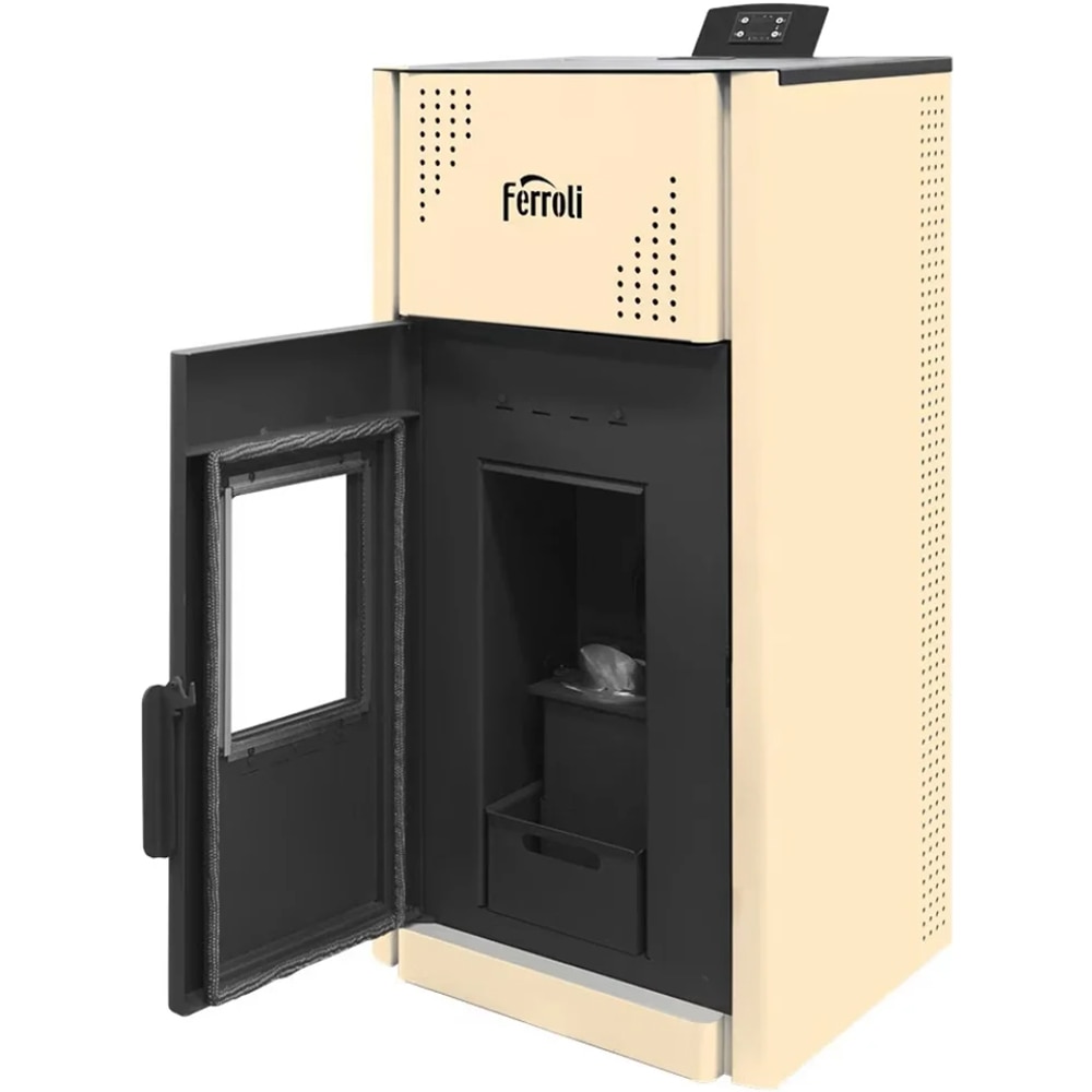 Termosemineu pe peleti FERROLI Mirano Pellet Pro 8, 8 kW, 52.5 x 58 x 97 cm, bej
