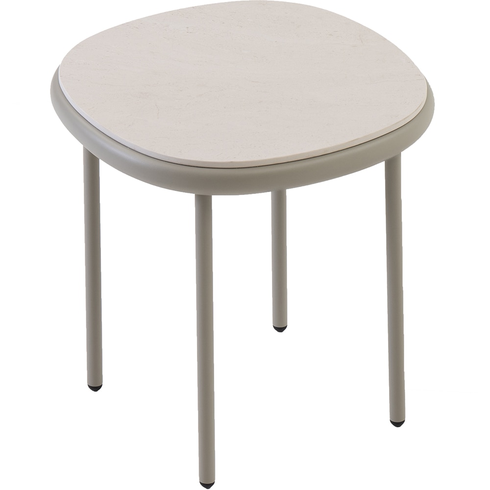 Masa terasa LIVINTWIST Scala 7, aluminiu, 43.5 x 43.5 x 45 cm, kaki