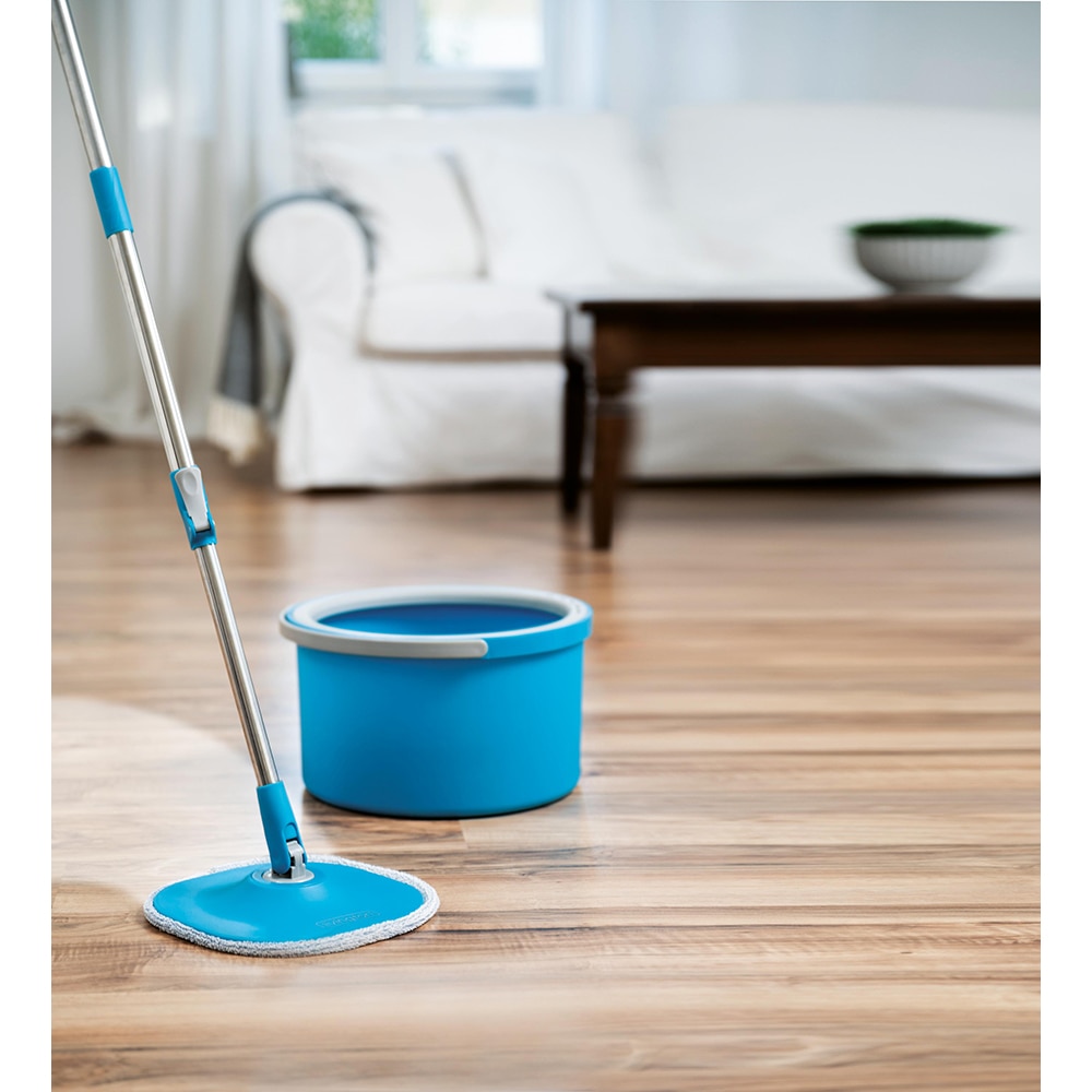 Set mop rotativ + galeata + maner MEDIASHOP Livington Clean Water, albastru