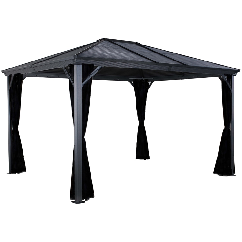 Pavilion terasa Ventura, aluminiu, 296 x 260 x 296 cm, gri