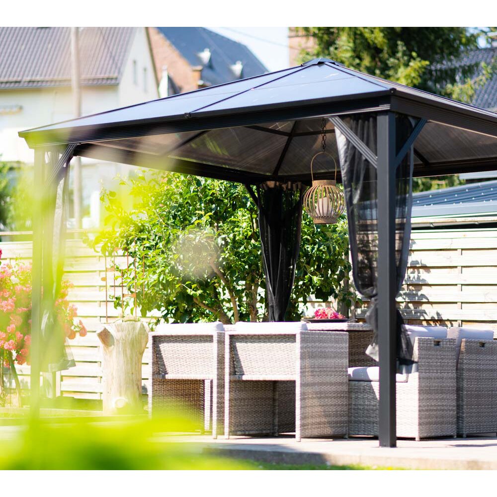 Pavilion terasa Verona, aluminiu, 298 x 260 x 298 cm, antracit