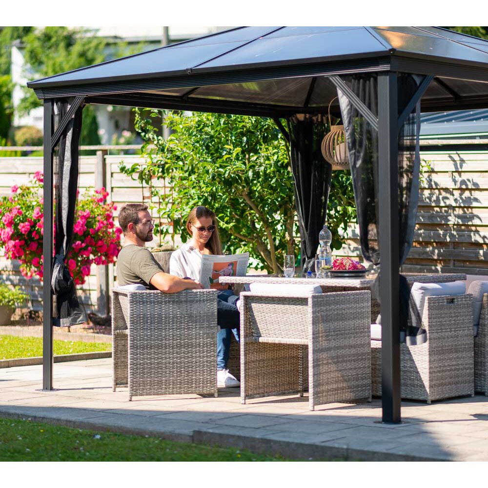 Pavilion terasa Verona, aluminiu, 298 x 260 x 298 cm, antracit