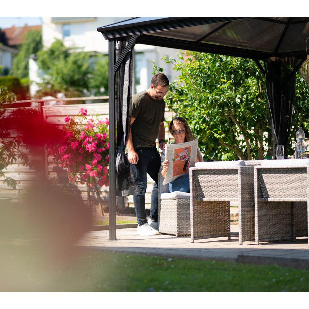 Pavilion terasa Verona, aluminiu, 298 x 260 x 298 cm, antracit