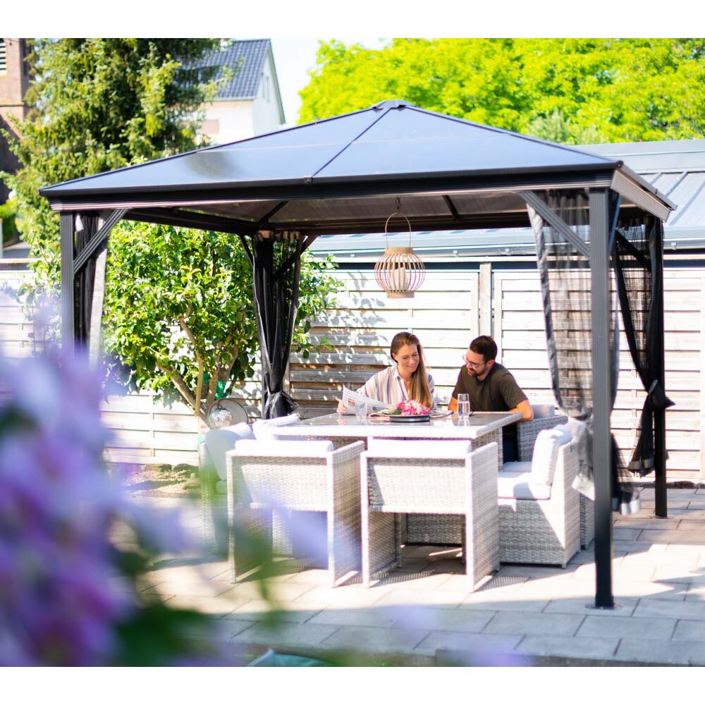 Pavilion terasa Verona, aluminiu, 298 x 260 x 298 cm, antracit