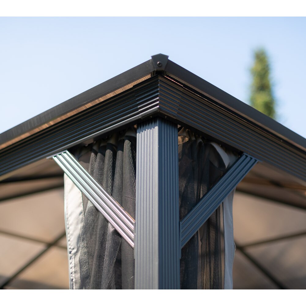 Pavilion terasa Verona, aluminiu, 298 x 260 x 298 cm, antracit