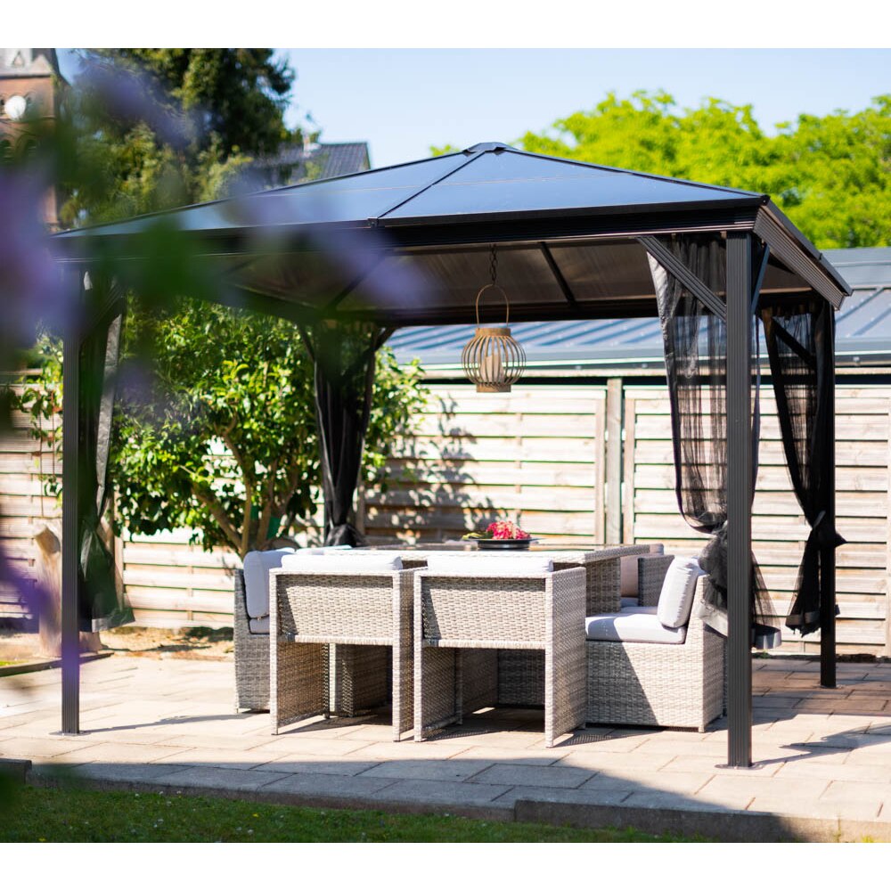 Pavilion terasa Verona, aluminiu, 298 x 260 x 298 cm, antracit