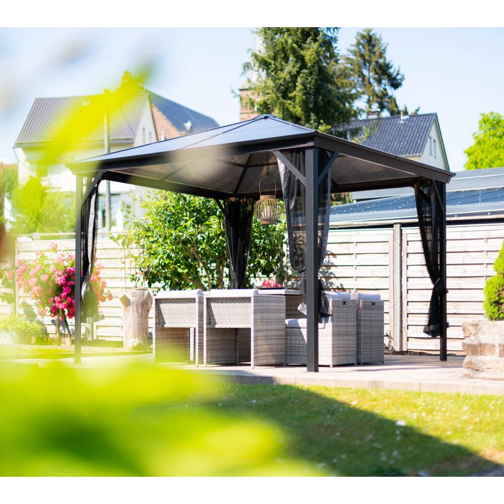 Pavilion terasa Verona, aluminiu, 298 x 260 x 298 cm, antracit