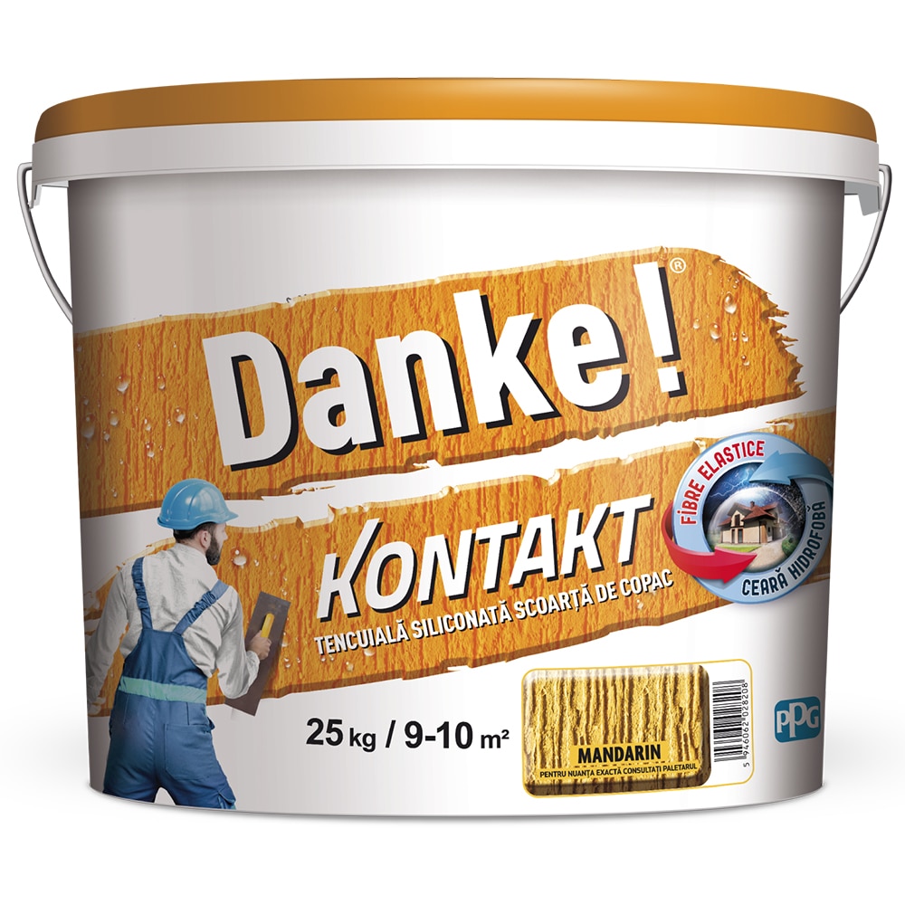 Tencuiala decorativa DANKE Kontakt Scoarta de copac, mandarin, 25 kg