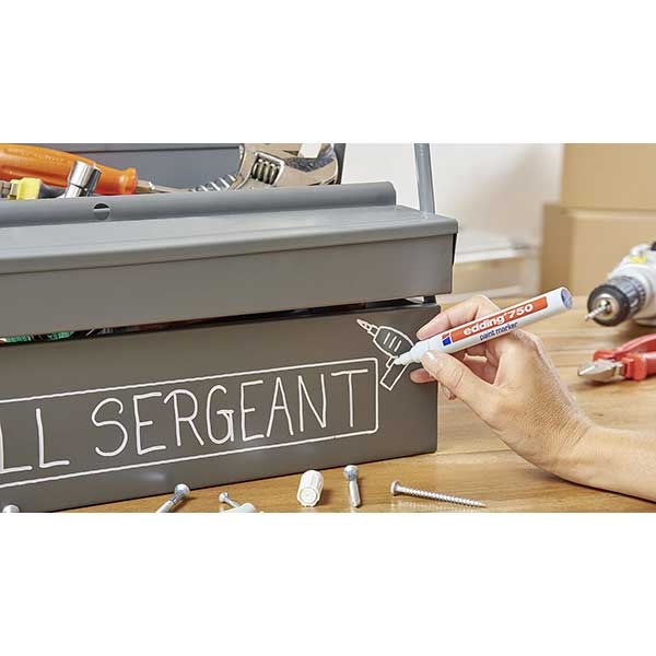 Marker permanent cu vopsea EDDING 750, corp metalic, 2-4 mm, negru