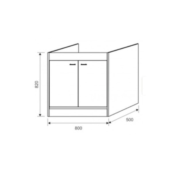 Masca Bucatarie, 80 cm, 2 usi, alb mat