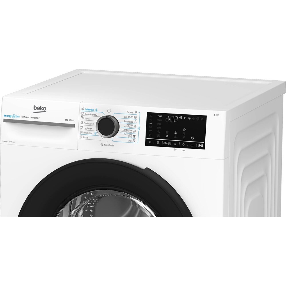 Masina de spalat rufe frontala BEKO BM3WFU410415WB, EnergySpin, 10 kg, 1400rpm, Clasa A, alb