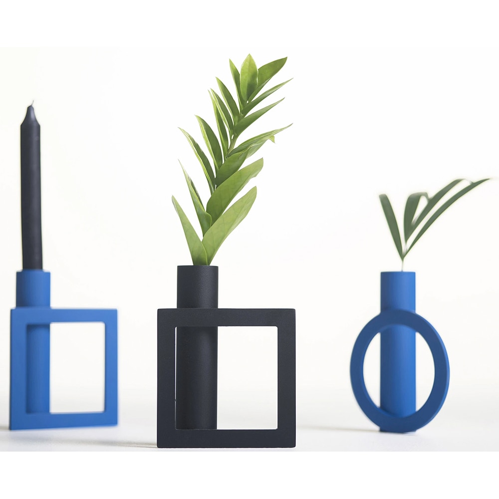 Suport lumanare Morf Square 13.8 x 4 x 15.2 cm, negru