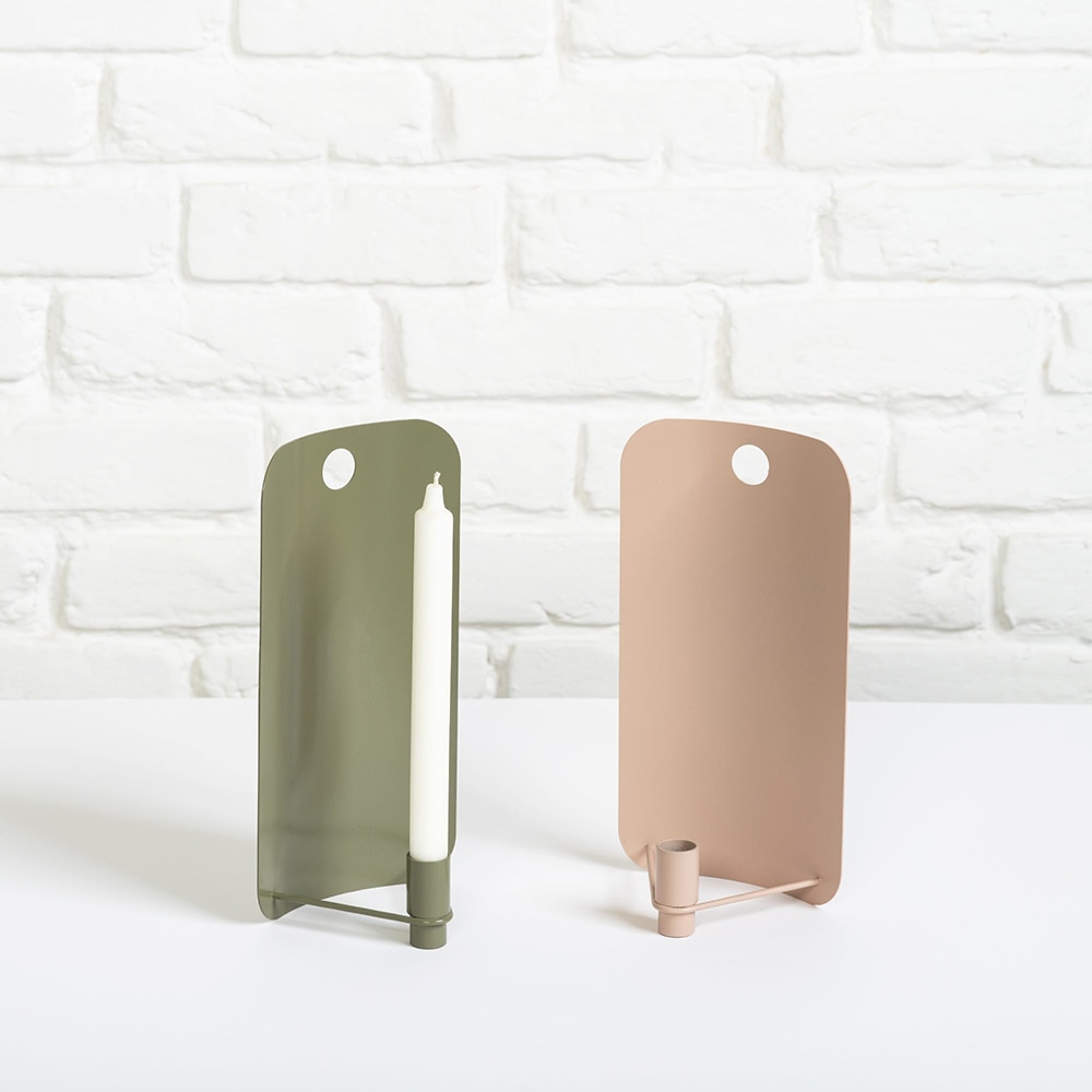 Suport lumanare Cuvee, 15 x 2.5 x 29.5 cm, roz