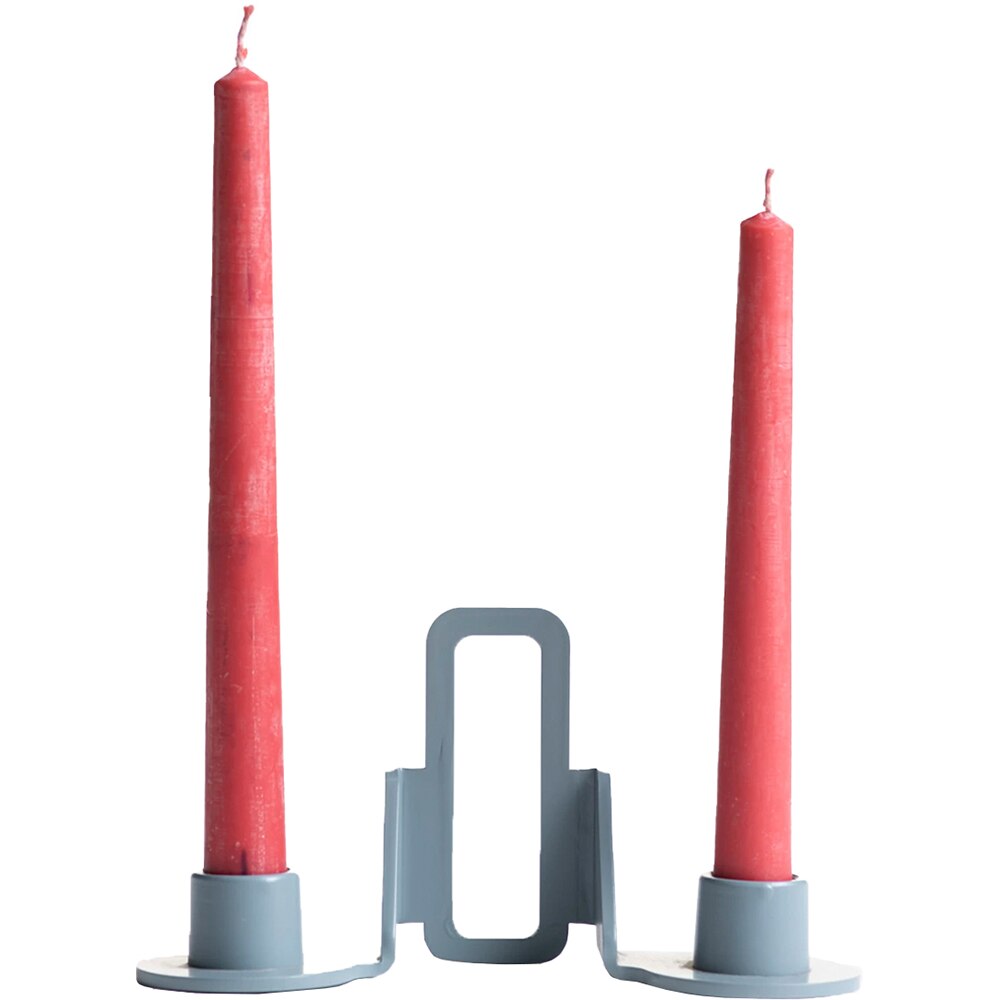 Suport lumanare Reno Double, 20.3 x 7.6 x 10.1 cm, albastru