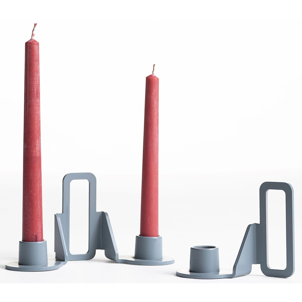 Suport lumanare Reno Double, 20.3 x 7.6 x 10.1 cm, albastru