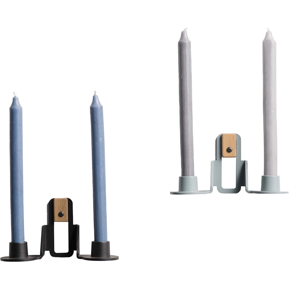 Suport lumanare Reno Double, 20.3 x 7.6 x 10.1 cm, negru