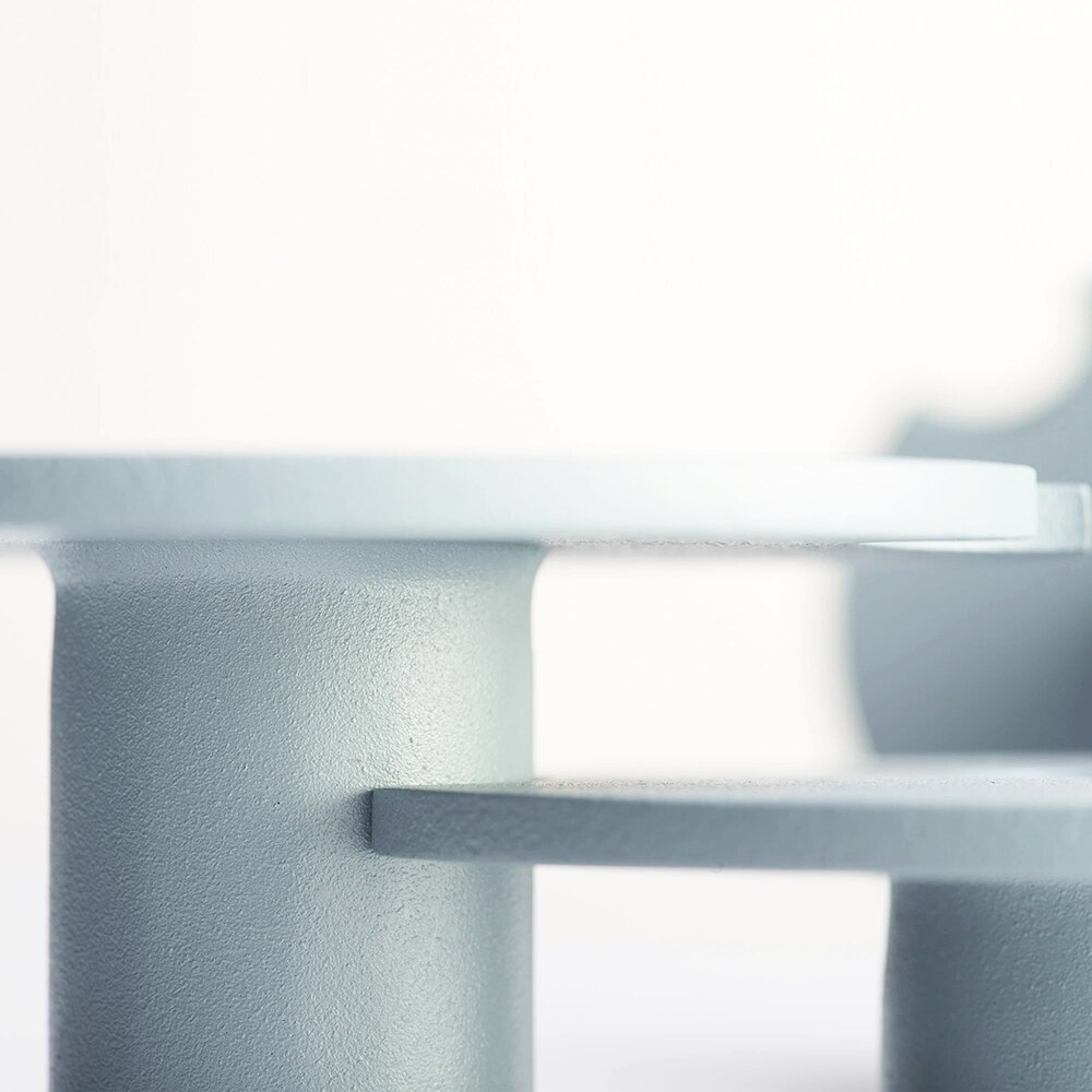 Set 3 suporturi lumanari Tres, 25.4 x 12.7 x 8.8 cm, albastru