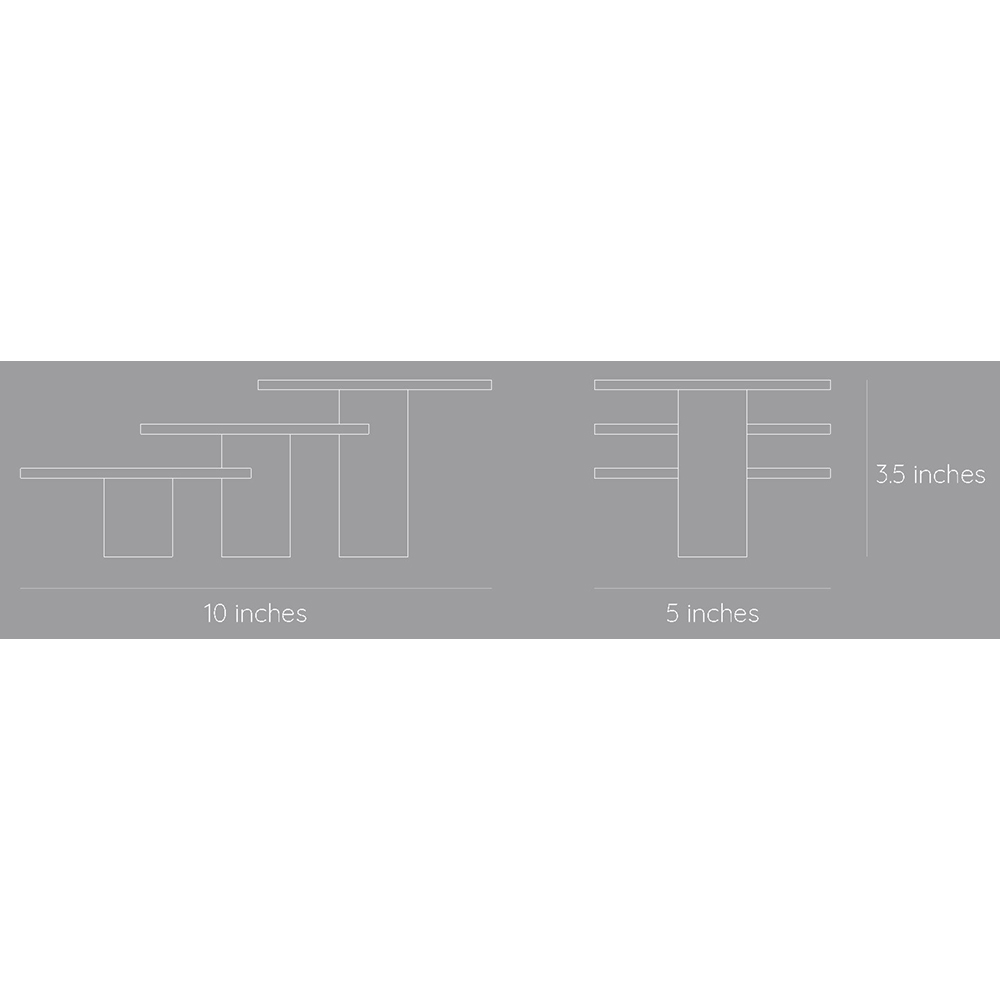 Set 3 suporturi lumanari Tres, 25.4 x 12.7 x 8.8 cm, gri antracit