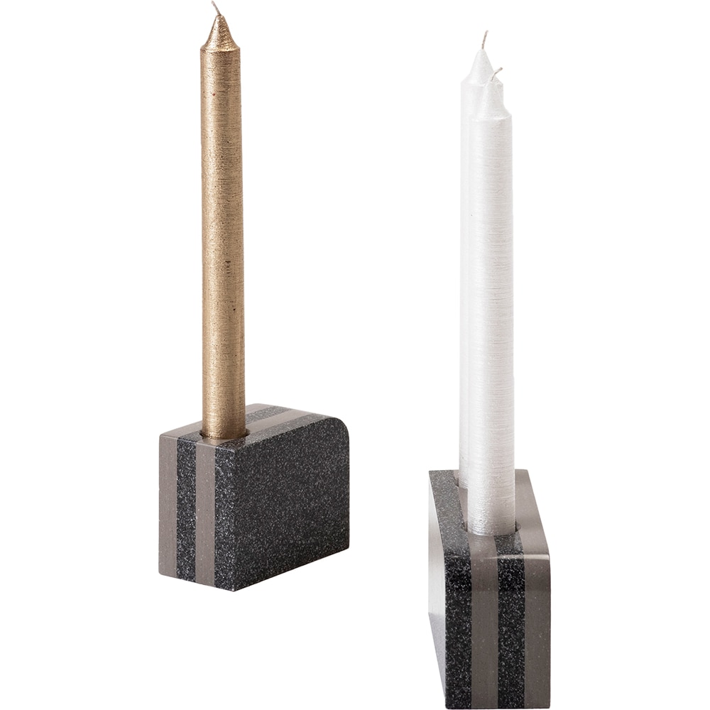 Suport lumanare Mono, 9.4 x 4.5 x 7.1 cm, gri antracit