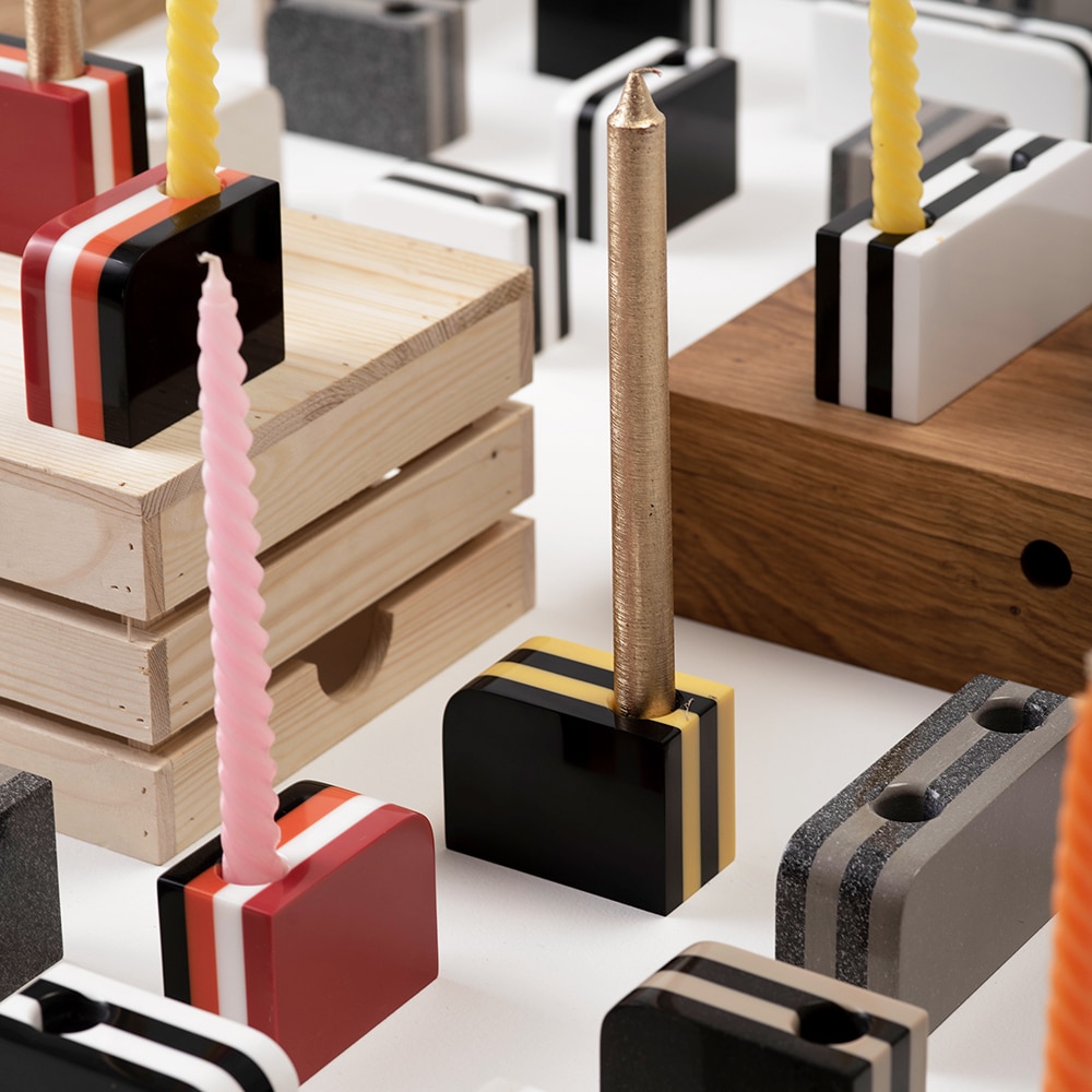 Suport lumanare Mono, 9.4 x 4.5 x 7.1 cm, gri antracit