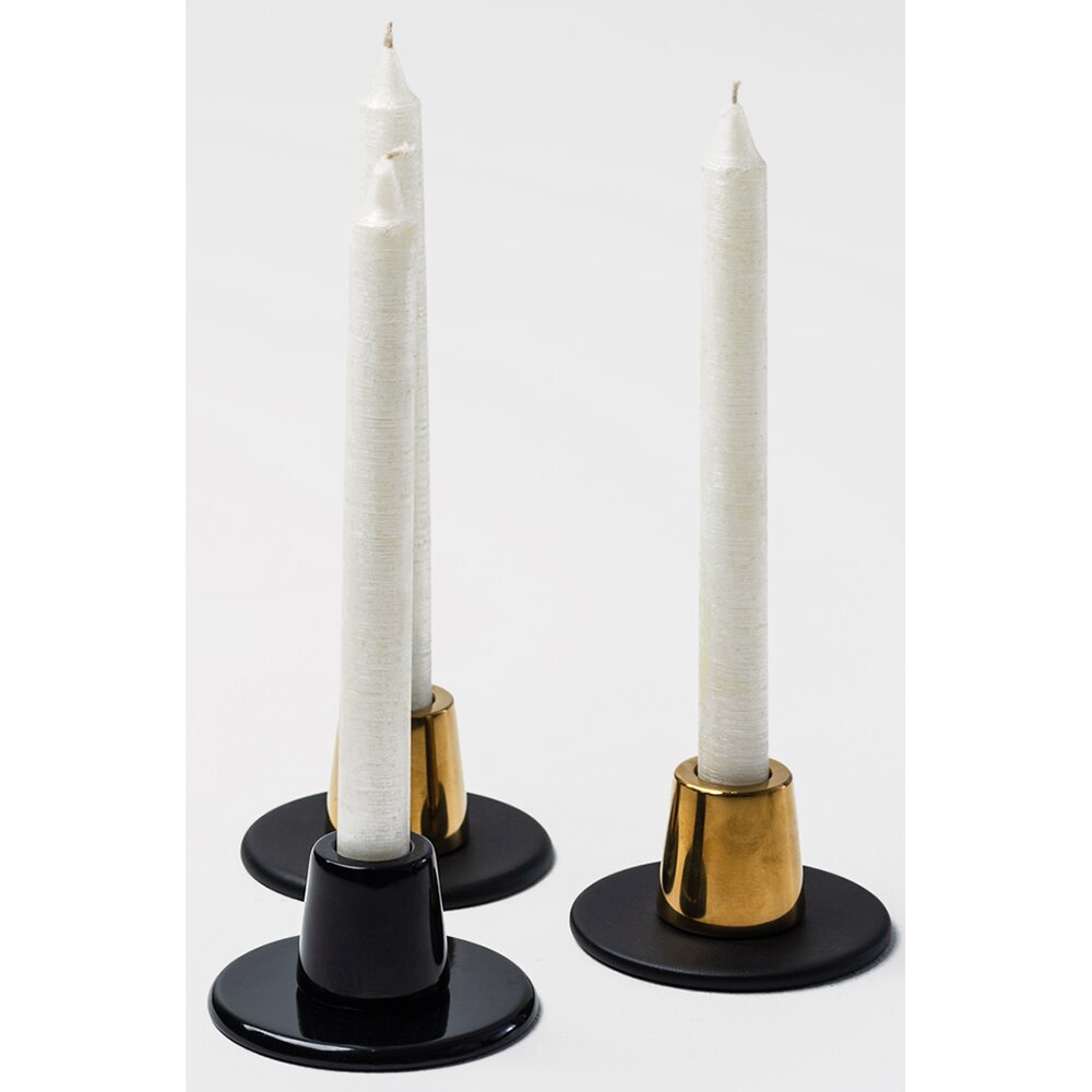 Suport lumanare Cone, 9.9 x 5 x 9.9 cm, negru