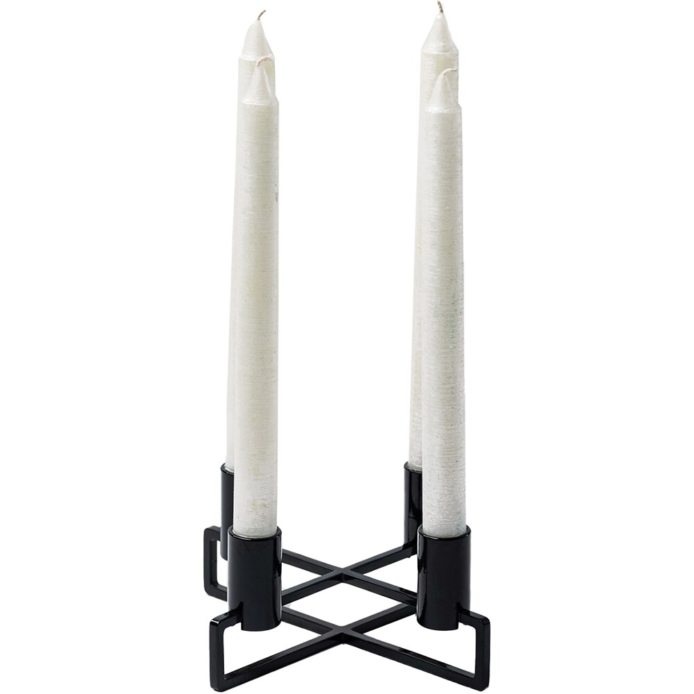 Suport lumanare Cross, 20 x 20 x 7.7 cm, negru