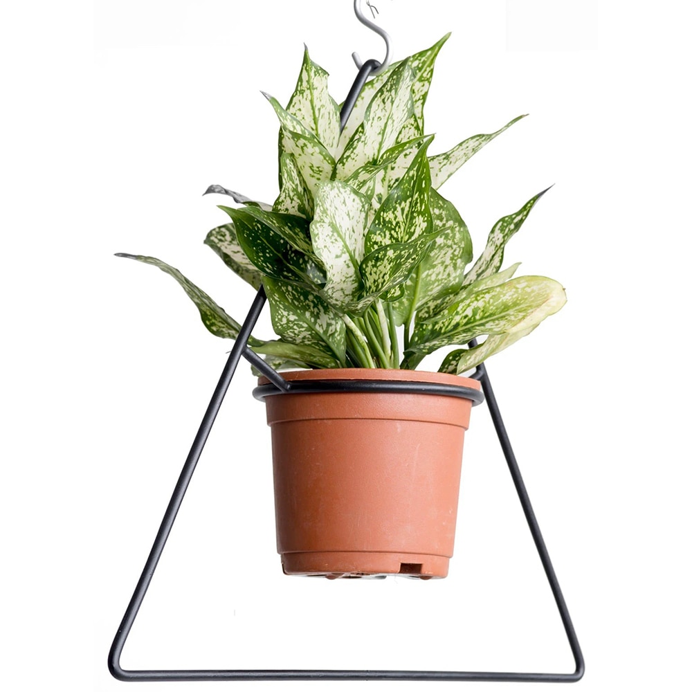 Suport ghiveci flori SPIN Delta, 40 x 12 x 40 cm, negru, 3 bucati