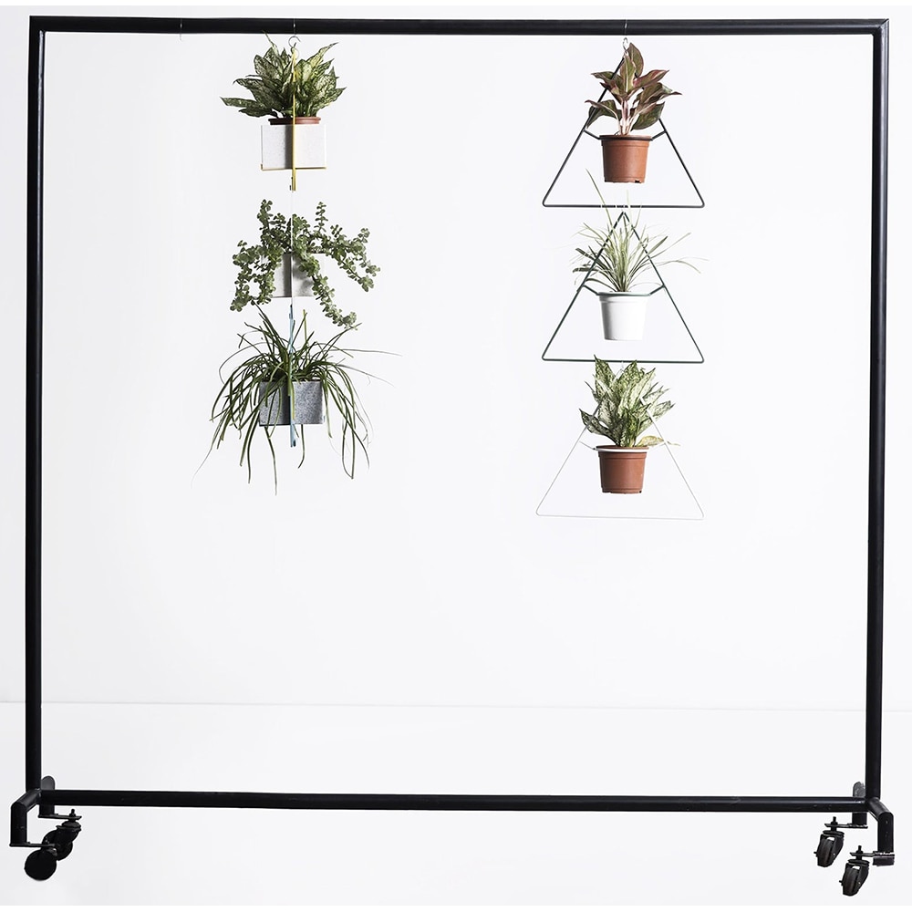 Suport ghiveci flori SPIN Delta, 40 x 12 x 40 cm, negru, 3 bucati