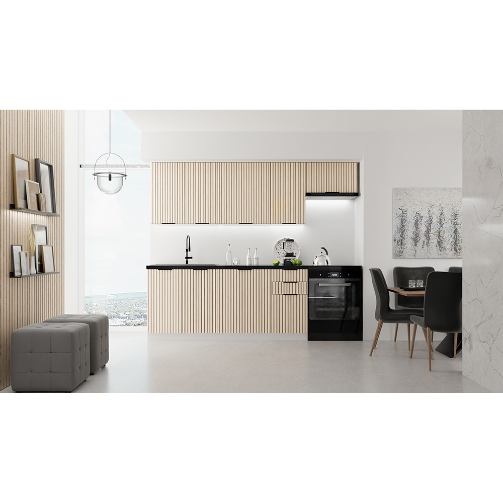 Mobila bucatarie Soul, PAL, 8 piese, 240 x 60 x 223 cm, stejar deschis