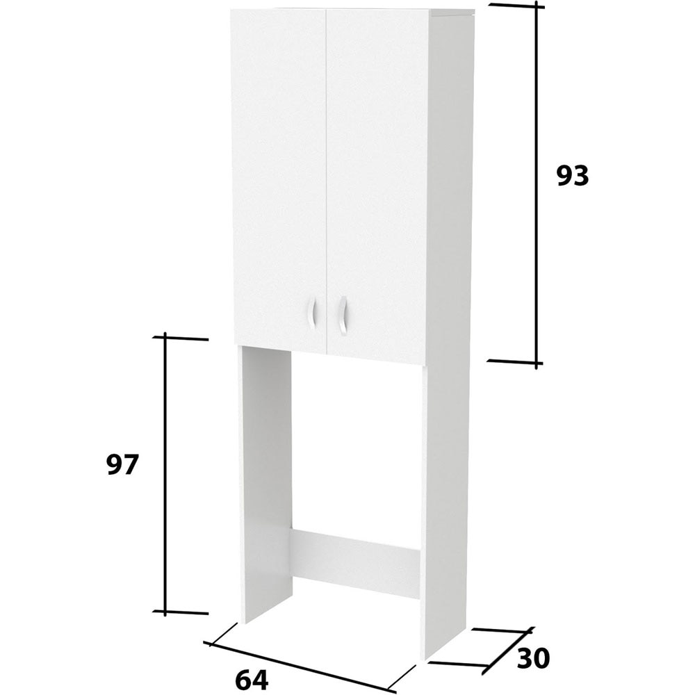 Dulap baie pentru masina de spalat Woodart, 64 x 30 x 190 cm, alb